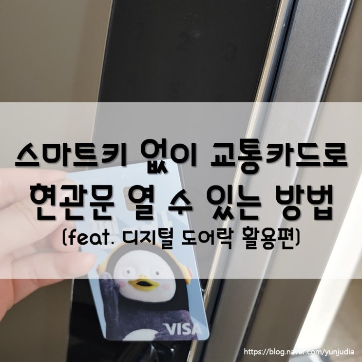  [내돈내산] 현관문 디지털 도어락 교통카드 등록하는 방법 - 지문보호필름 부착하기