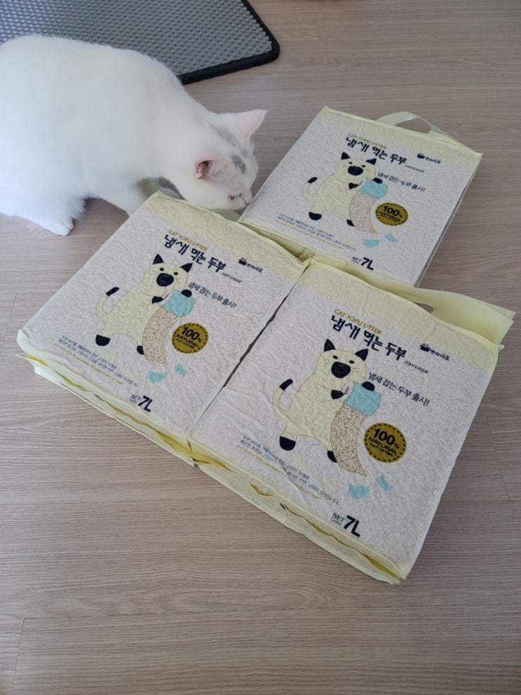  고양이 두부모래는 먼지없고 냄새는 먹는, 캣라이프 프리미엄 두부모래!