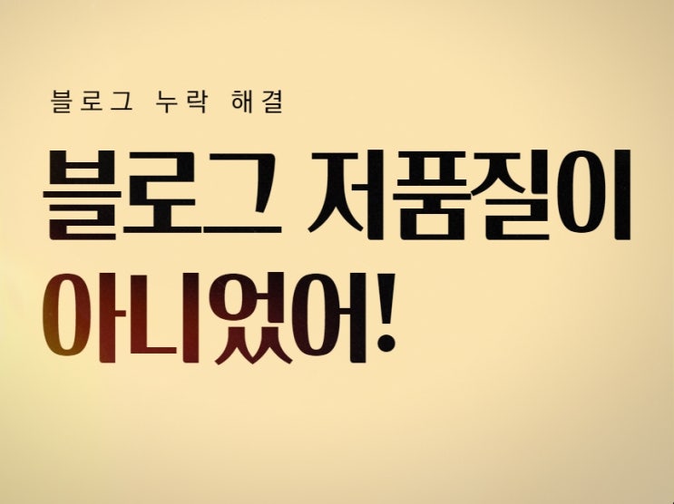  네이버 블로그  검색 누락 해결