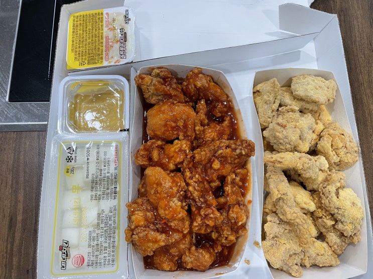 가평 여행와서 맛있게 먹은 네네치킨 스노윙치즈와 양념치킨 가평현리점