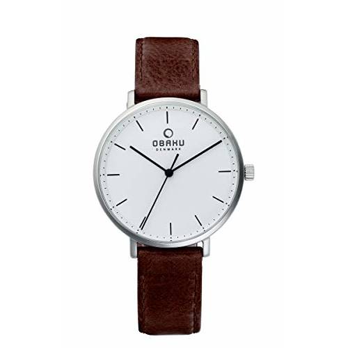 리뷰가 좋은 Obaku Denmark - Silver Leather Analog Quartz Watch 3 ATM (V186/795411 좋아요