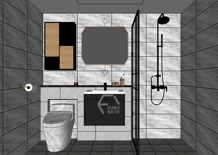 일산 아파트 실제 시공한 욕실 3D 디자인