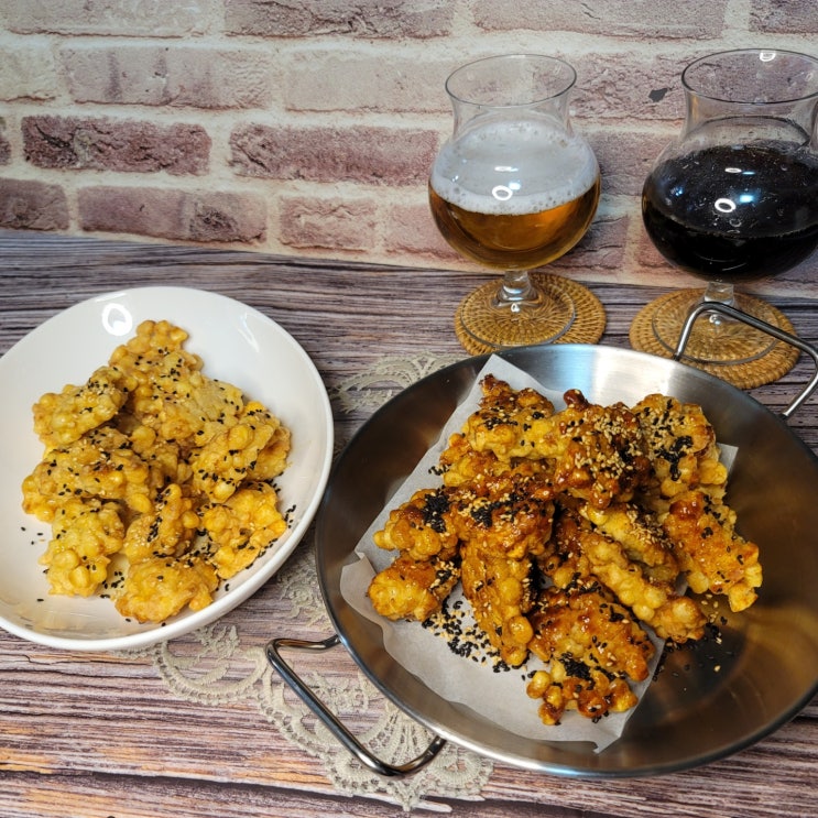  옥수수 빠스(빠쓰), 맛탕, 아이들 간식, 콘, 옥수수 요리, 맥주 안주 추천, 옥수수 듬뿍 넣고 만들어봤어요.