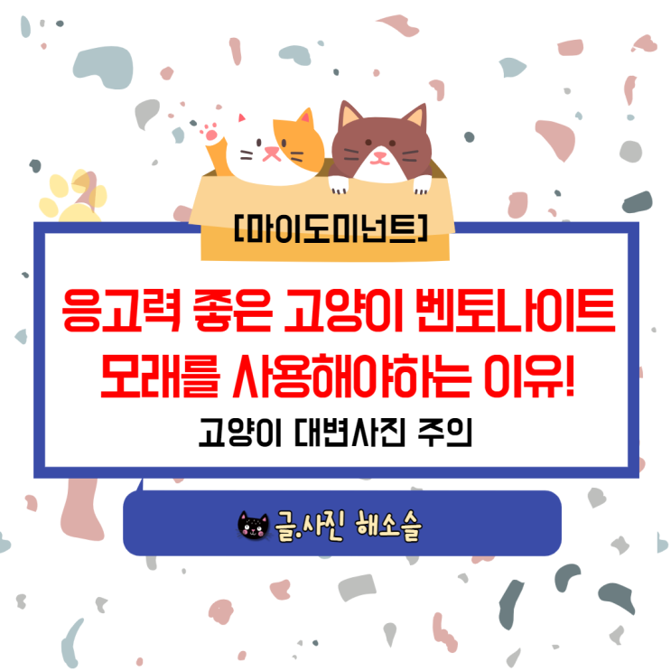  마이도미넌트 / 응고력 좋은 고양이 벤토나이트 모래를 사용해야 하는 이유!  (고양이 대변 사진 주의)