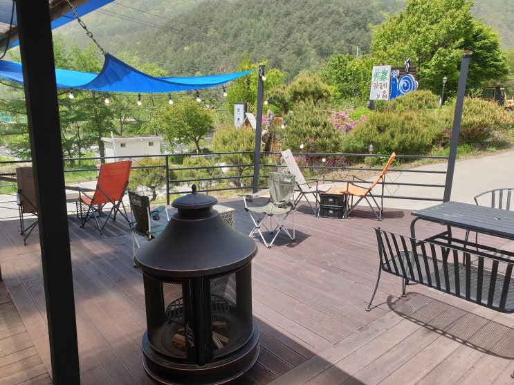  [정선카페 카페휴가] 정선 레일바이크, 벅스랜드 주변 아이들 키즈방방 있는 캠핑 분위기 카페 (구절리 노추산로 주변)