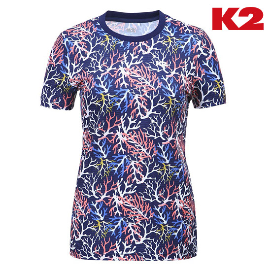 선택고민 해결 여성 VACANCE 프린트 반팔 라운드 티셔츠 KWM19270_V6 ···