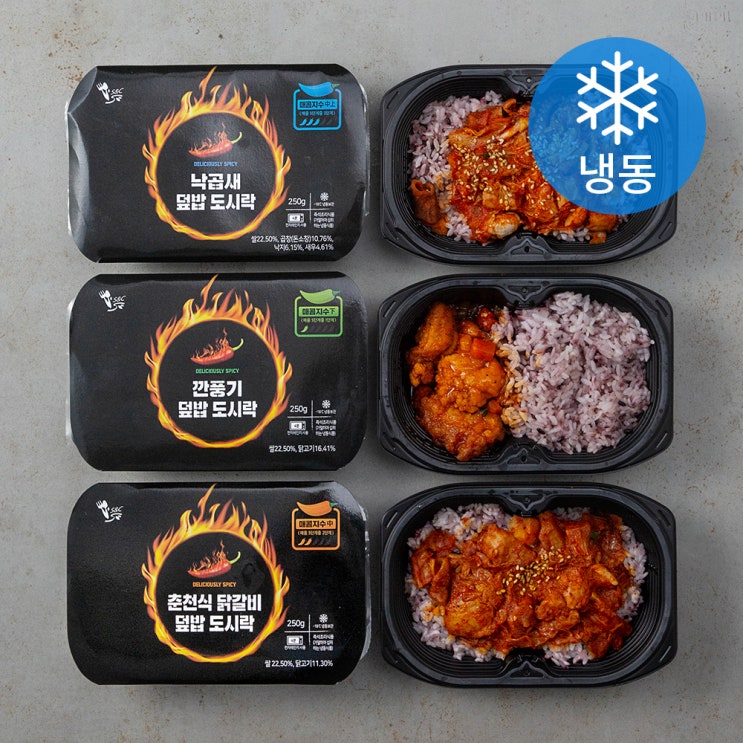 선호도 높은 매콤 덮밥 도시락 3종 세트 (냉동), 2세트 좋아요 선호도 높은 매콤 덮밥 도시락 3종 세트 (냉동), 2세트 좋아요