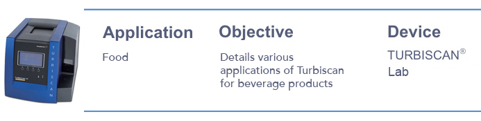 분산안정성 유화안정성 APPLICATION - Beverages