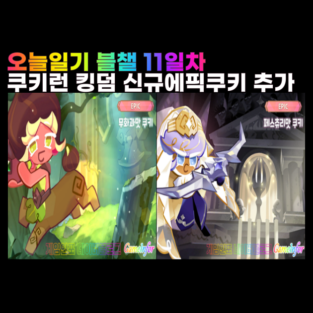  쿠키런 킹덤 11일차 무화과맛 쿠키 페스츄리맛 쿠키 토핑 스킬 공략 이층집 업데이트