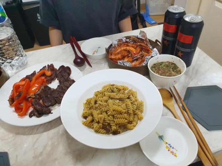  [양식]알리오 올리오 푸실리 파스타 & 소고기