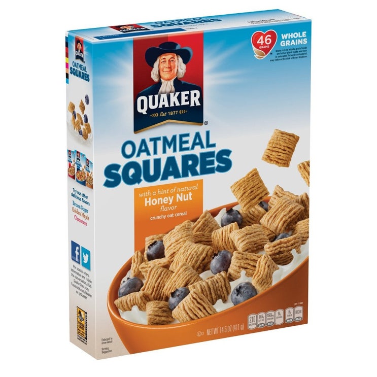후기가 정말 좋은 Quaker Honey Nut Oatmeal Squares Cereal 퀘이커 오트밀 스퀘어 허니너트 미니바이트 시리얼 411g 미국 리뷰베스트 간편섬유질브랜드 후기가 정말 좋은 Quaker Honey Nut Oatmeal Squares Cereal 퀘이커 오트밀 스퀘어 허니너트 미니바이트 시리얼 411g 미국 리뷰베스트 간편섬유질브랜드