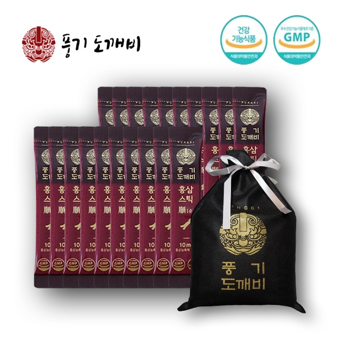 구매평 좋은 풍기도깨비 6년근 프리미엄 홍삼스틱 순 실속벌크포장 (포당 진세노사이드 무려 10.5mg), 10ml/진세노사이드10.5mg, 20포 ··· 구매평 좋은 풍기도깨비 6년근 프리미엄 홍삼스틱 순 실속벌크포장 (포당 진세노사이드 무려 10.5mg), 10ml/진세노사이드10.5mg, 20포 ···