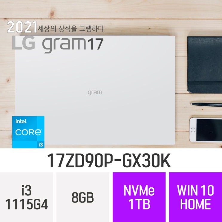 리뷰가 좋은 LG 2021 그램17 17ZD90P-GX30K, 8GB, 1TB, 윈도우 포함 ···