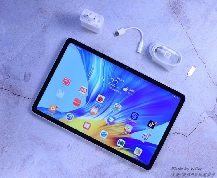 인지도 있는 Huawei Honor Tablet V6 10.4 인치 2020 새로운 전체 Netcom 5G 컴퓨터 M Android 학습 ipad 사무실, 오리지널 키보드가있는 오