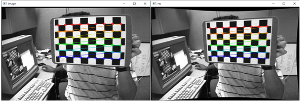 카메라 캘리브레이션, 체스보드를 이용한 렌즈 왜곡 보정 실습(openCV python)