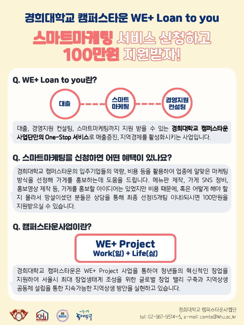2021년도 경희대학교 캠퍼스타운 We+ Loan To You(5/14) : 네이버 블로그