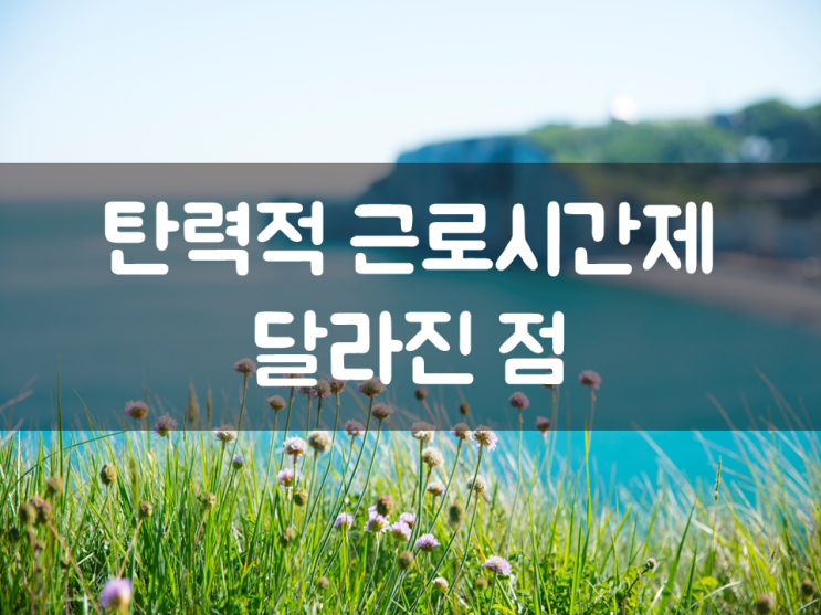  탄력적 근로시간제 달라진 점