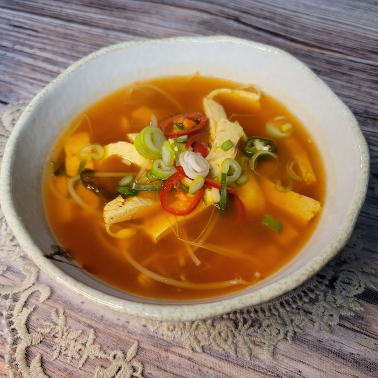  콩나물 김치 두부국 두붓국 해장국 레시피, 끓이는 법, 아침, 점심, 저녁 집밥 식사 메뉴