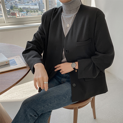 요즘 인기있는 화이트폭스 여성용 포멀 시크릿 버튼 노카라 자켓 좋아요 요즘 인기있는 화이트폭스 여성용 포멀 시크릿 버튼 노카라 자켓 좋아요