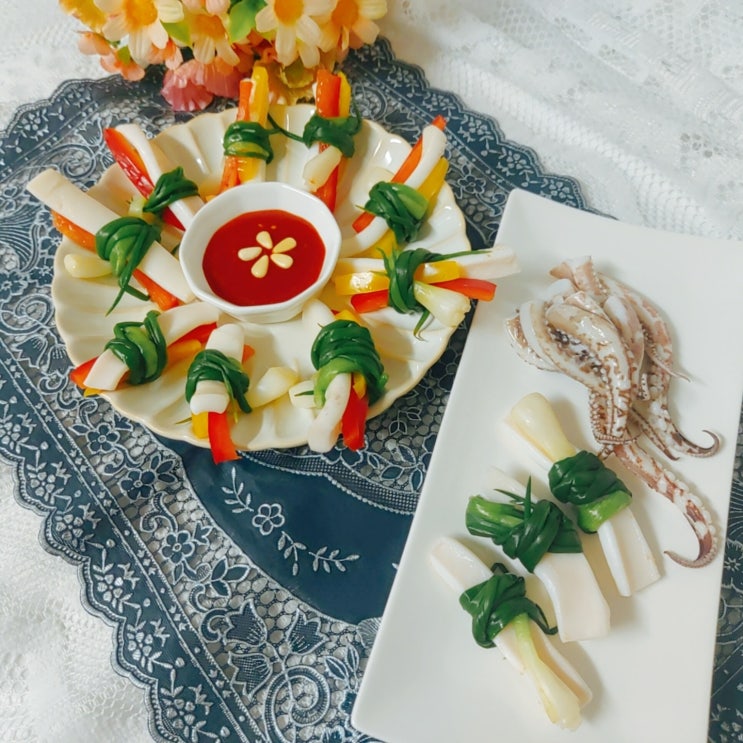  오징어 쪽파 강회 술안주로 딱 좋아요