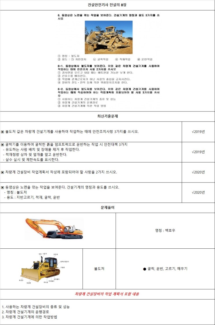 건설안전기사 전설의 8장 + 최신기출문제