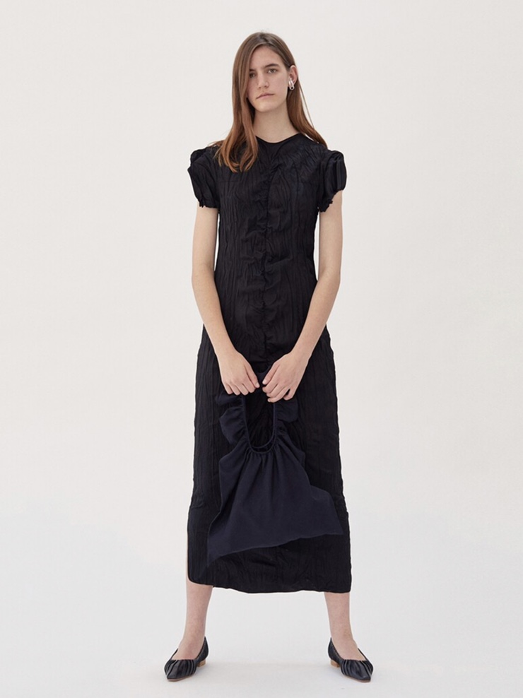  정유미 원피스( 블랙 주름 원피스 ) 렉토 ,recto dress