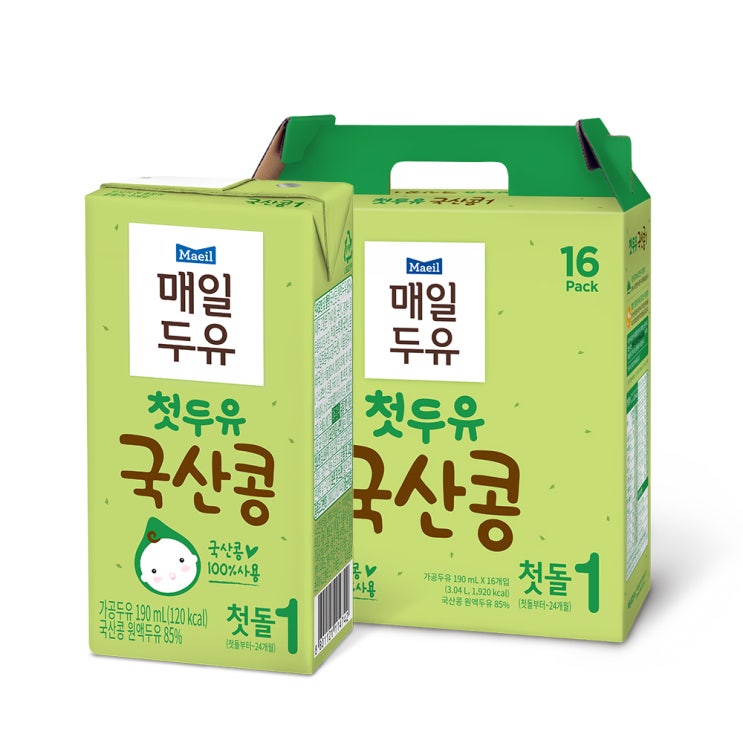 가성비 뛰어난 매일두유 첫두유 국산콩 190ml, 첫돌 1단계, 16팩 추천합니다 가성비 뛰어난 매일두유 첫두유 국산콩 190ml, 첫돌 1단계, 16팩 추천합니다