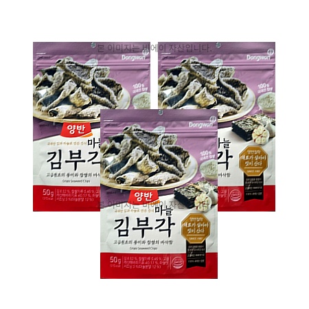 선호도 높은 동원 양반 마늘 김부각 50g 단품, 3개 추천해요