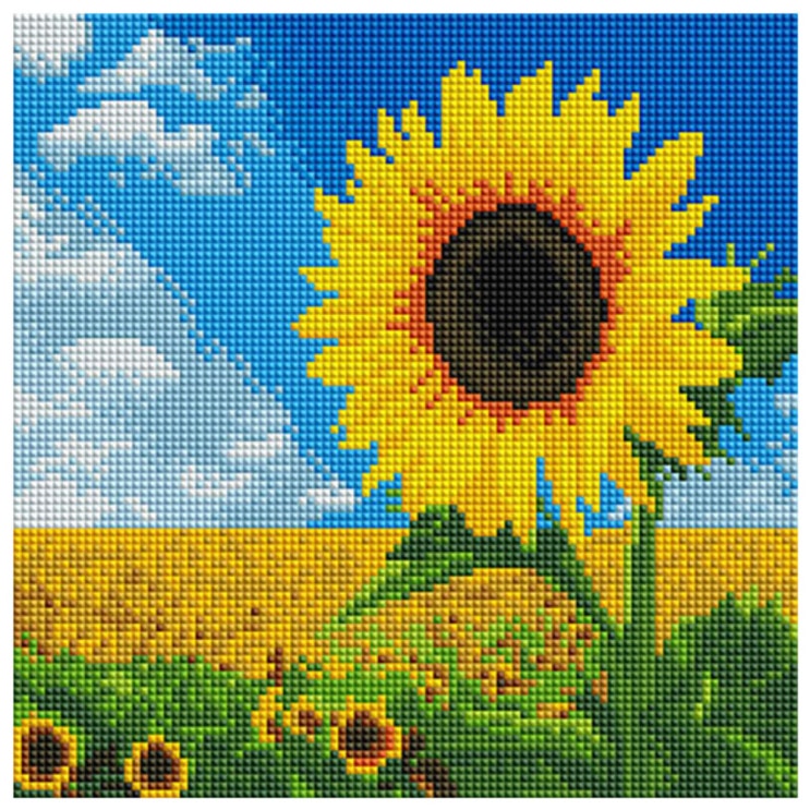  인기있는 아트조이 DIY 보석 십자수 키트 25 x 25 cm, 해바라기 들판, 1개 추천해요