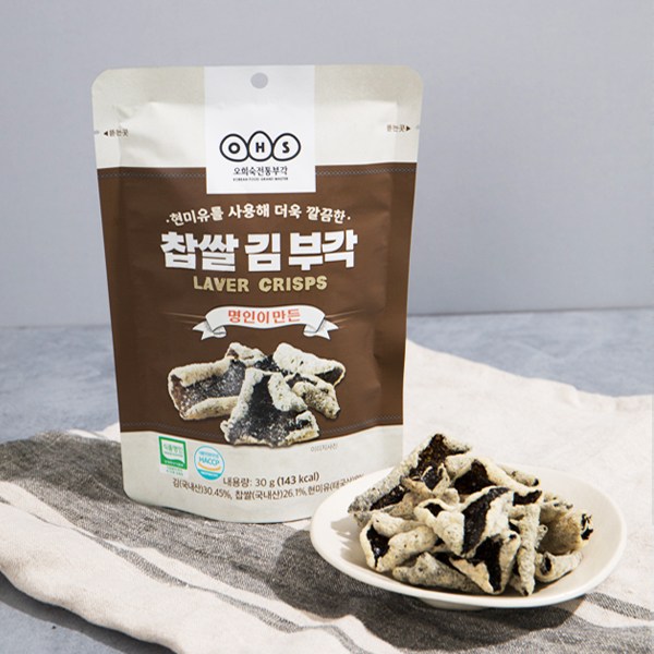 많이 찾는 오희숙전통부각 찹쌀 김 부각, 30g 좋아요 많이 찾는 오희숙전통부각 찹쌀 김 부각, 30g 좋아요