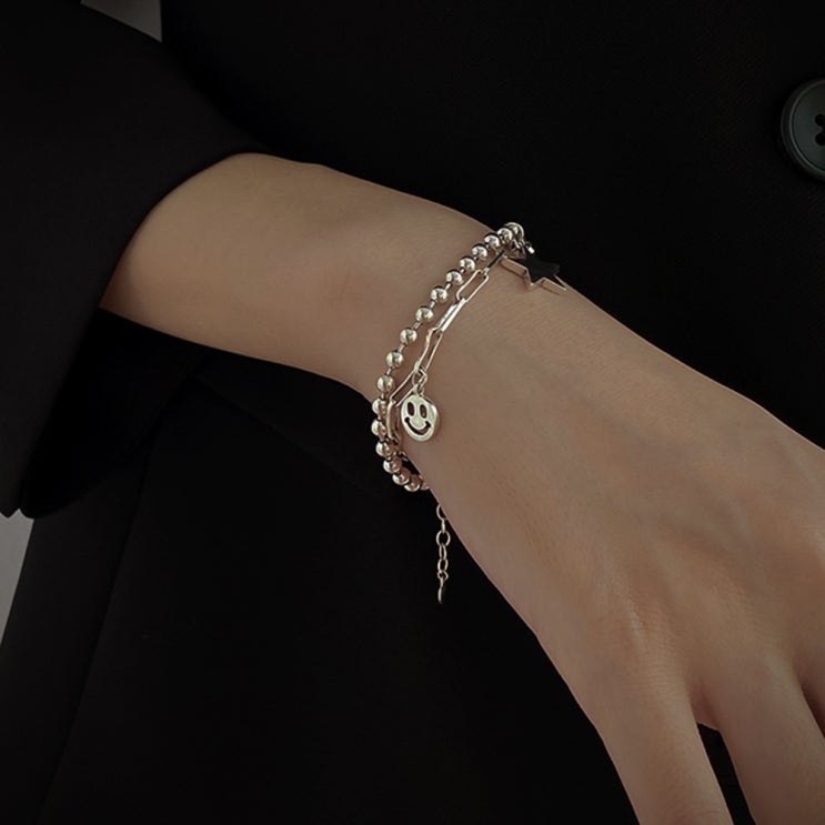 인기 많은 925silver 스마일 스타 믹스 체인 볼 패션 은팔찌 좋아요 인기 많은 925silver 스마일 스타 믹스 체인 볼 패션 은팔찌 좋아요