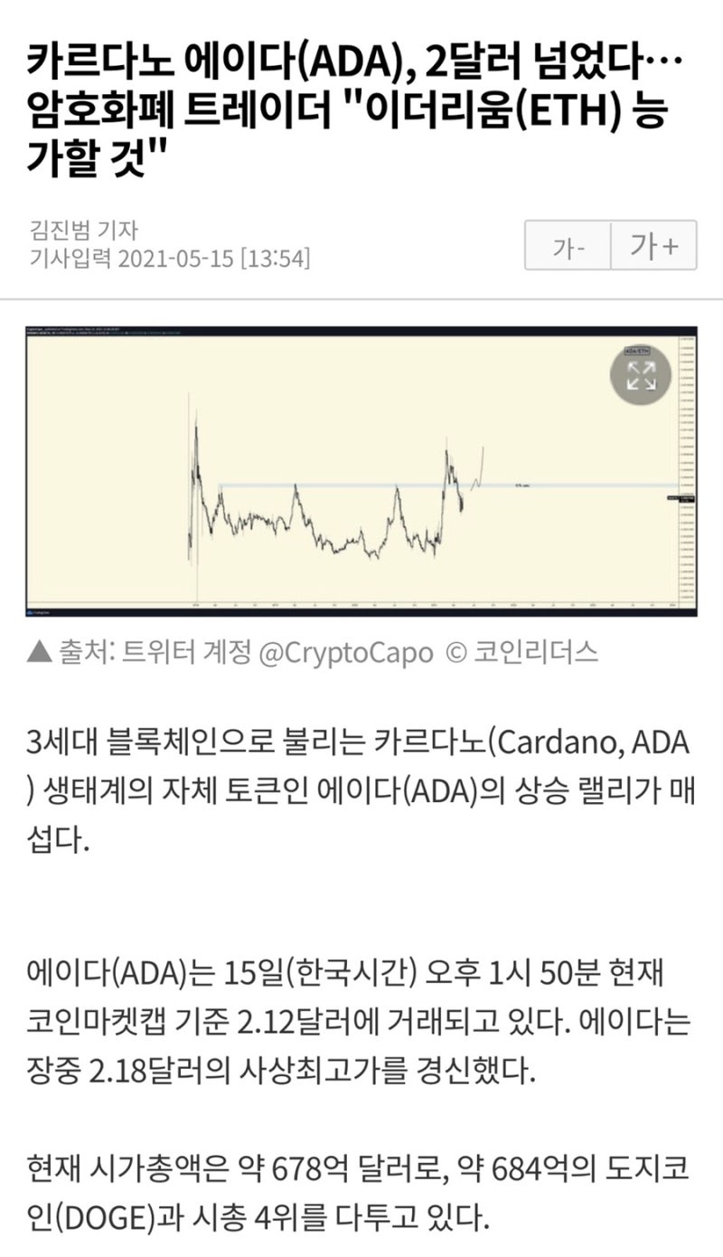 에이다가 이더리움을 능가한다? 에이다 전망은 어떠하길래?? : 네이버 블로그