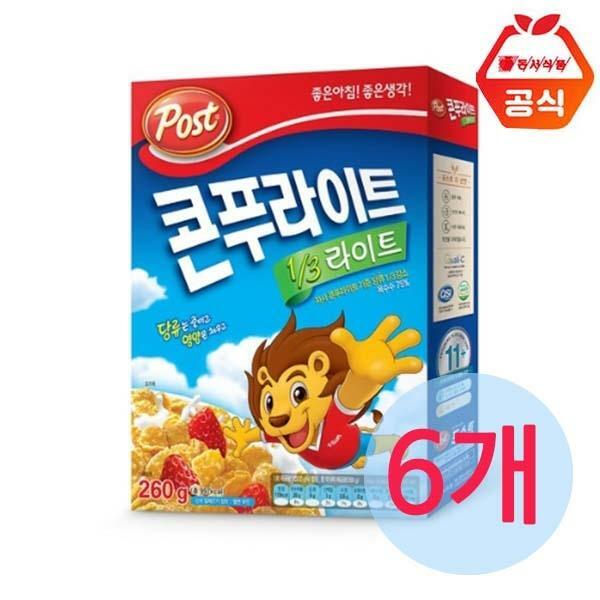 잘팔리는 동서 포스트 콘푸라이트1/3슈거라이트 시리얼, 530g, 6개 ··· 잘팔리는 동서 포스트 콘푸라이트1/3슈거라이트 시리얼, 530g, 6개 ···
