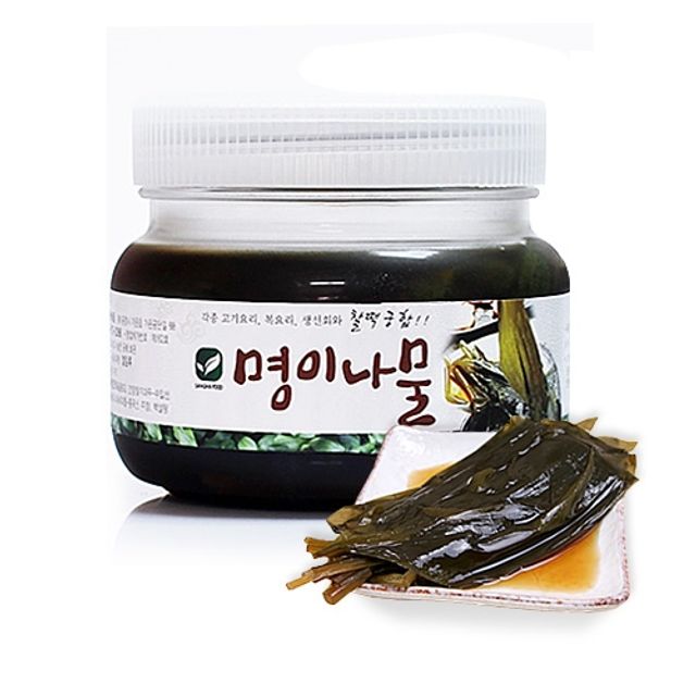 잘나가는 미소반 고산지대에서 자란 신선한 100퍼센트 울릉도 자연산 명이나물 절임 400g, 1 좋아요