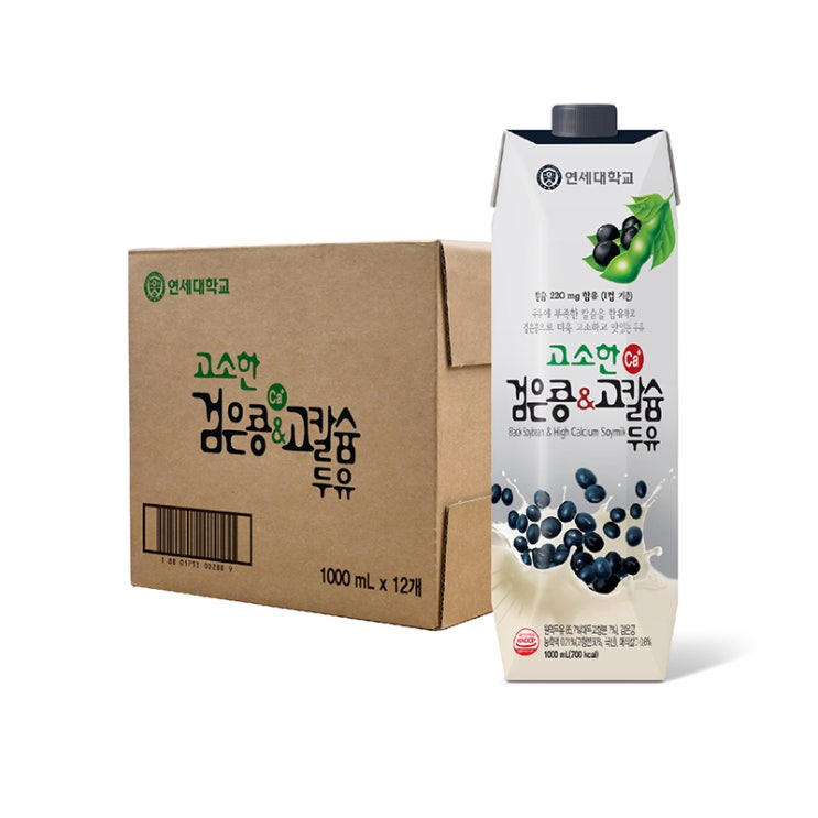 리뷰가 좋은 연세우유 고소한 검은콩 앤 고칼슘 두유, 1000ml, 12개 추천해요