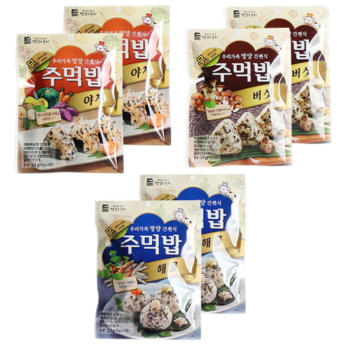 인기 많은 맛있는풍경 주먹밥 야채 8g x 3p + 버섯 8g x 3p + 해물 8g x 3p, 2세트 좋아요 인기 많은 맛있는풍경 주먹밥 야채 8g x 3p + 버섯 8g x 3p + 해물 8g x 3p, 2세트 좋아요