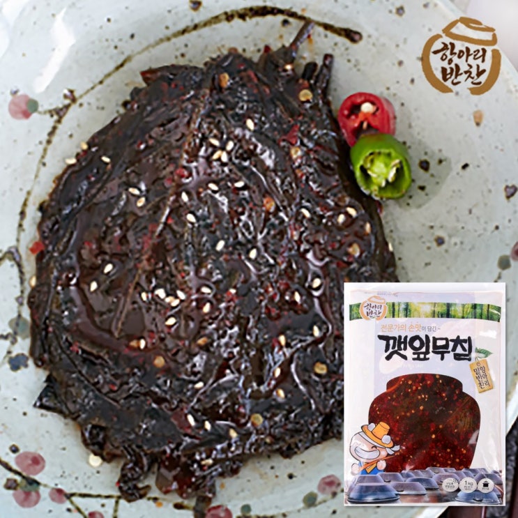 선호도 좋은 항아리반찬 깻잎무침 1Kg 1+1, 2팩 ···