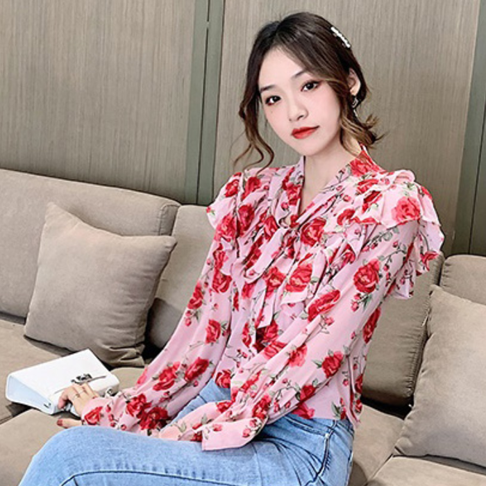  선호도 좋은 포플러앤씨 로즈 리본 블라우스 추천해요