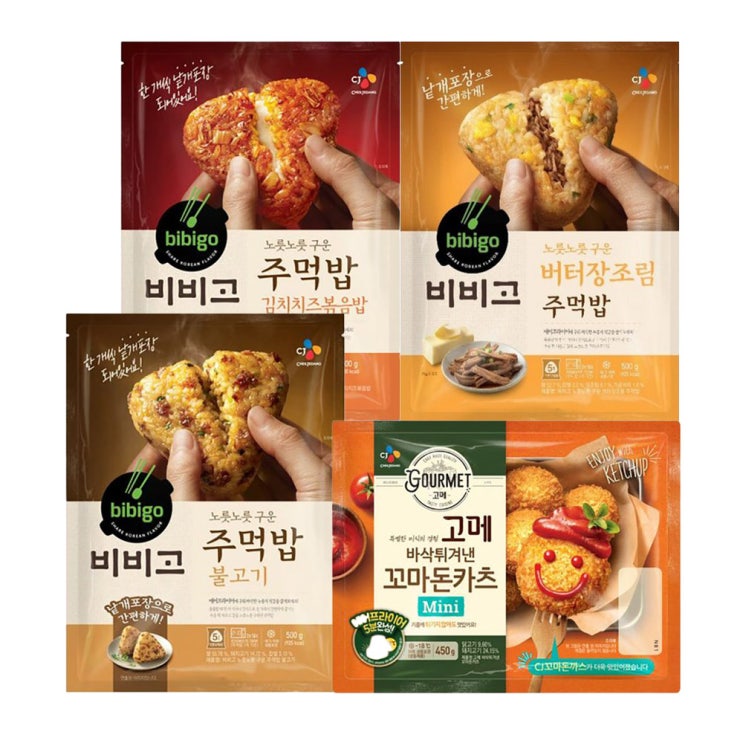 최근 인기있는 비비고 주먹밥 (김치치즈+버터장조림+불고기) + 고메꼬마돈까스450g, 1세트 ···