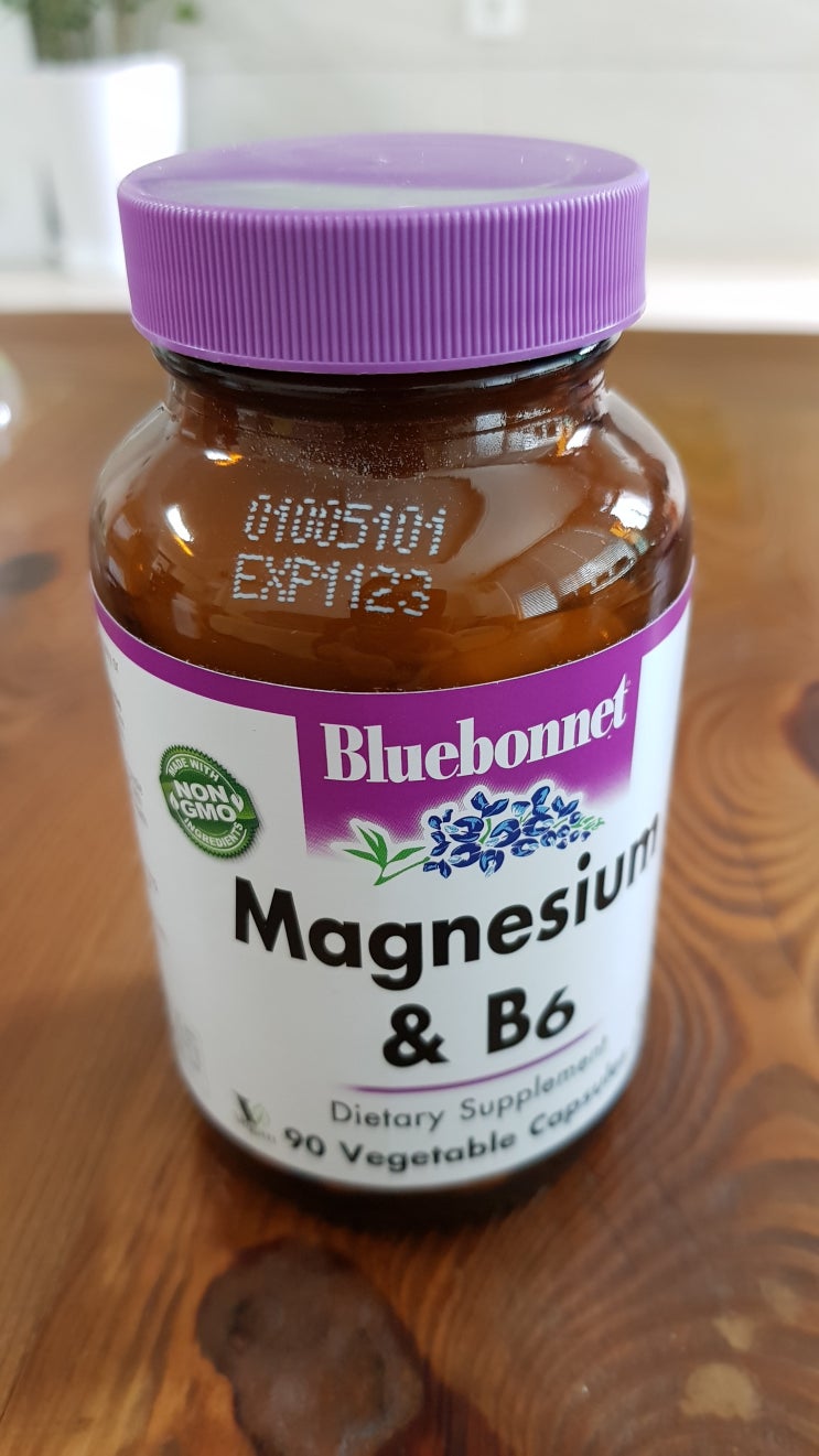 블루보넷 마그네슘 비타민b6 해외직구후기:눈떨림 근육경련 우울증 불면증 긴장완화 저녁복용