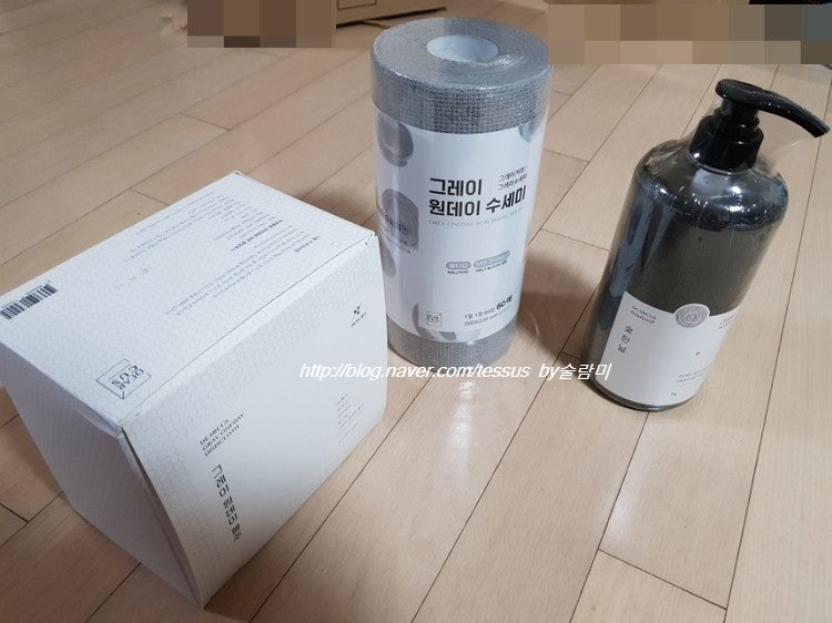 그레이 원데이 수세미&행주와 숯한날 주방세제 갈끔하니 좋아요