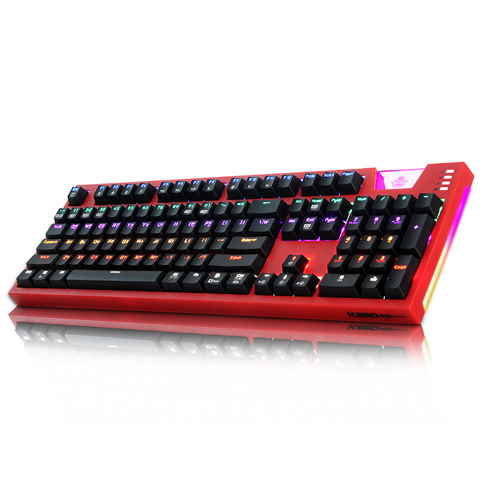  최근 많이 팔린 앱코 HACKER K660 ARC 프리미엄 카일 광축 방수 유선키보드 리니어 레인보우 LED, 레드 추천해요