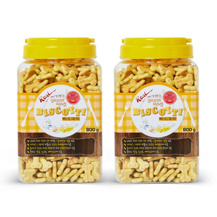 구매평 좋은 비스코티 REAL 반려견 전용 비스켓 800g, 밀크 + 치즈 혼합맛, 2개입 ··· 구매평 좋은 비스코티 REAL 반려견 전용 비스켓 800g, 밀크 + 치즈 혼합맛, 2개입 ···