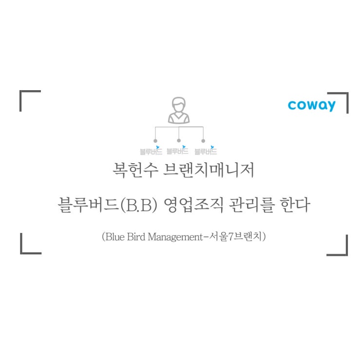  [코웨이 블루버드] 코웨이서울7브랜치 소개_복헌수 브랜치매니저(코웨이 블루버드(BB)로 시작해서 브랜치매니저승진)