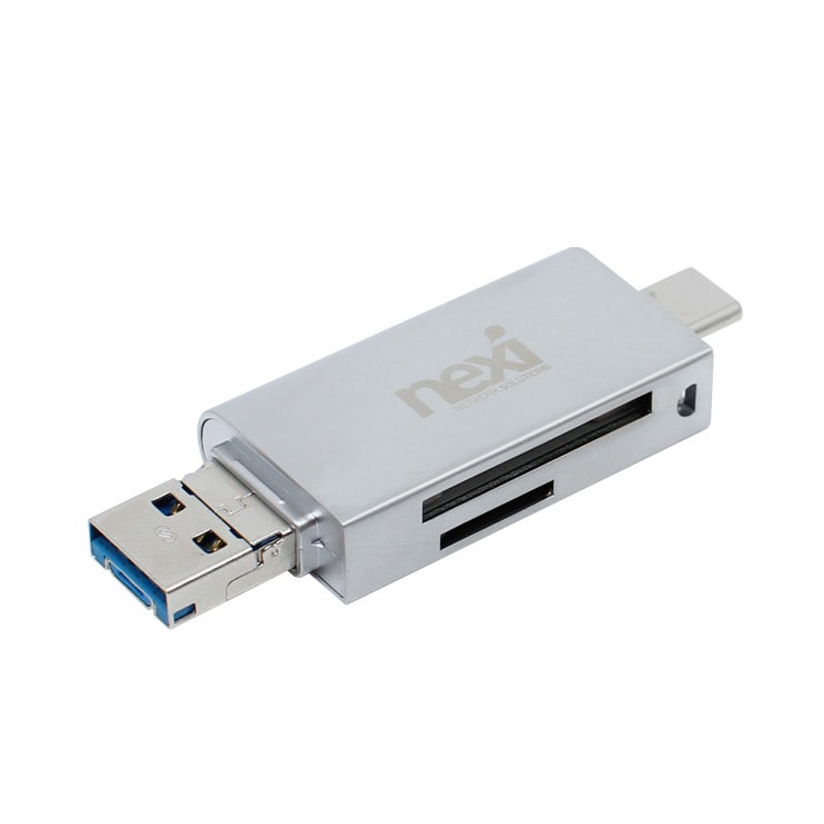 의외로 인기있는 넥시 USB3.0 C타입 마이크로5핀 OTG 멀티 카드리더기, NX-3IN1CRS, 실버 추천합니다