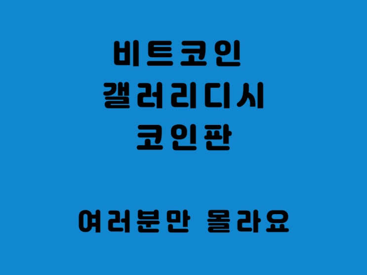  비트코인 갤러리 디시 코인판 가상 토큰 필수 확인 사이트 비교 - 비코갤 디시 코인갤