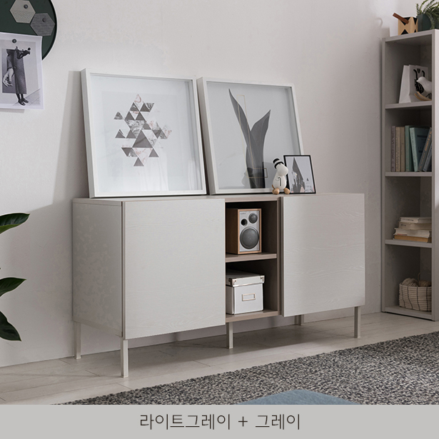 잘팔리는 리바트 무드 모던 1200 높은거실장 4색택1, 라이트그레이+그레이 ···