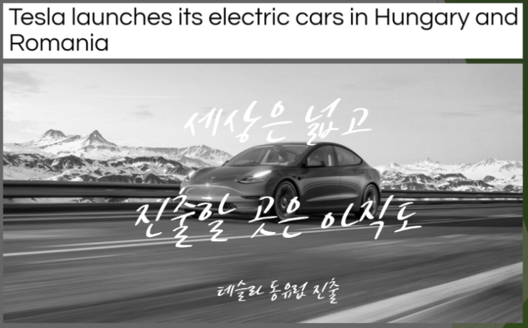  테슬라에 대한 잘못된 편견 (feat. 동유럽 진출 헝가리, 루마니아 론칭, 아직 시장은 많다)