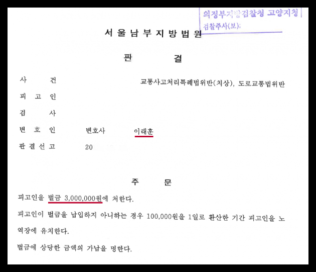  교통사고처리특례법위반 사건 다룬 대표 변호사의 성공 사례