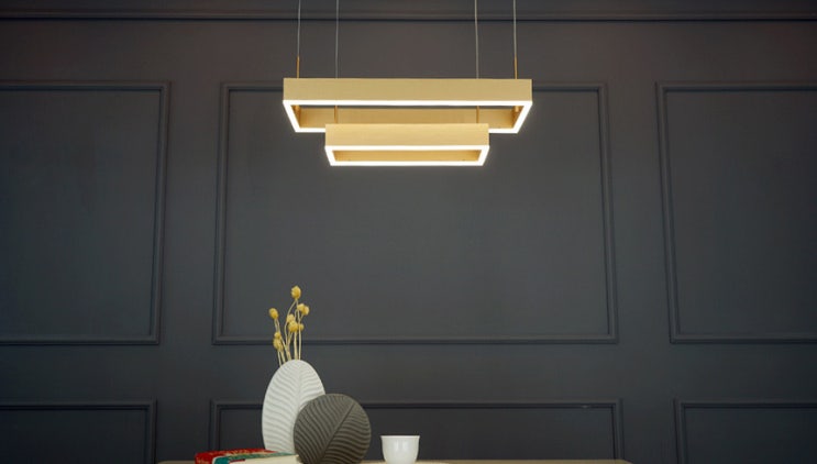  사각 2단 LED 50W 펜던트 조명 인테리어 조명 식탁등 식탁조명